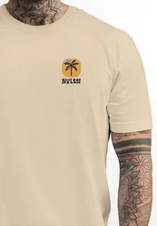 Neverless Print-Shirt Herren T-Shirt Backprint Leopard Spruch Out of Office Sommer Khaki/Beige/Braun/Gold