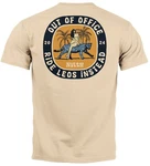 Neverless Print-Shirt Herren T-Shirt Backprint Leopard Spruch Out of Office Sommer Khaki/Beige/Braun/Gold