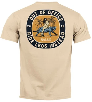 Neverless Print-Shirt Herren T-Shirt Backprint Leopard Spruch Out of Office Sommer Khaki/Beige/Braun/Gold Neverless Print-Shirt Herren T-Shirt Backprint Leopard Spruch Out of Office Sommer Khaki/Beige/Braun/Gold