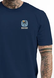 Neverless Print-Shirt Herren T-Shirt Backprint Leopard Spruch Out of Office Sommer Blau/Dunkelblau