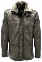 Zimmert Lederjacke Side Grau/Schwarz/Braun/Cognac