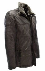 Zimmert Lederjacke Side Grau/Schwarz/Braun/Cognac