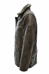 Zimmert Lederjacke Side Grau/Schwarz/Braun/Cognac