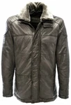 Zimmert Lederjacke Side Grau/Schwarz/Braun/Cognac