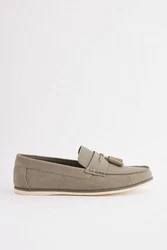 Next Loafer mit Prägung und Quaste Khaki/Grau/Beige/Braun