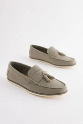 Next Loafer mit Prägung und Quaste Khaki/Grau/Beige/Braun