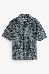 Next Kurzarmhemd mit Print Keith Haring Blau/Mischfarben