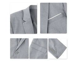 Allthemen Anzug 2 Teilig Slim Fit Herrenanzug Modern Business Grau/Hellgrau