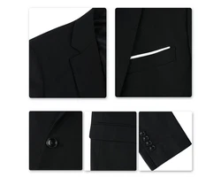 Allthemen Anzug 2 Teilig Slim Fit Herrenanzug Modern Business Schwarz/Dunkelgrau