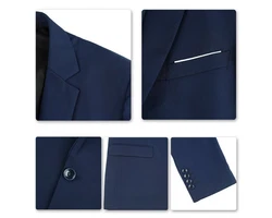 Allthemen Anzug 2 Teilig Slim Fit Herrenanzug Modern Business Dunkelblau/Blau