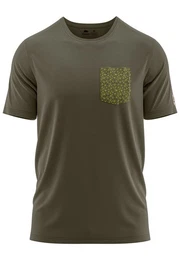 T-Shirt mit Brusttasche im Polygondesign