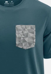 FORSBERG T-Shirt mit Brusttasche Design Grau/Dunkelgrün/Türkis/Dunkelblau