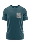 FORSBERG T-Shirt mit Brusttasche Design Grau/Dunkelgrün/Türkis/Dunkelblau
