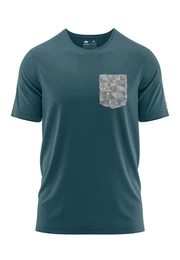 T-Shirt T-Shirt mit Brusttasche im polygonen Design