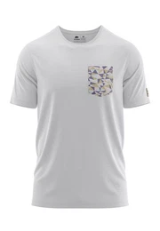 T-Shirt T-Shirt mit Brusttasche im polygonen Design