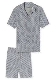 Schlafhose Pyjama kurz, grau-mel.