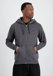 Alpha Industries Hoodie Back Print Zip Hoodie Dunkelgrau/Hellgrau/Dunkelblau/Grau