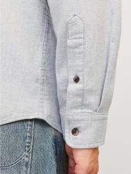 JACK & JONES Hemd JJEBand Komfort Fit Freizeithemd Grau/Hellgrau