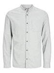 JACK & JONES Hemd JJEBand Komfort Fit Freizeithemd Grau/Hellgrau