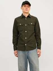 Jack & Jones Langarmhemd JJEDARREN Dunkelgrün/Grün/Khaki