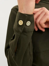 Jack & Jones Langarmhemd JJEDARREN Dunkelgrün/Grün/Khaki