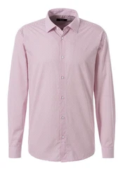 H.I.S Langarmhemd Regular Fit mit Haifischkragen Rosa/Rot/Lila