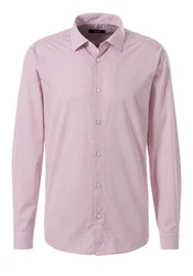 H.I.S Langarmhemd Regular Fit mit Haifischkragen Rosa/Rot/Lila