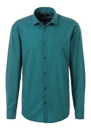 Langarmhemd Regular fit mit Haifischkragen und allover Print aus reiner Baumwolle
