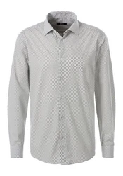 H.I.S Langarmhemd Regular Fit mit Haifischkragen Grau/Grün