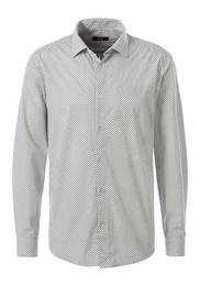 Langarmhemd Regular fit mit Haifischkragen und allover Print aus reiner Baumwolle