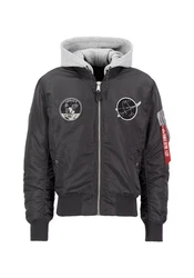 Alpha Industries Bomberjacke MA-1 VF Hood Dunkelgrau/Grau/Hellgrau/Schwarz