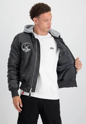 Alpha Industries Bomberjacke MA-1 VF Hood Dunkelgrau/Grau/Hellgrau/Schwarz
