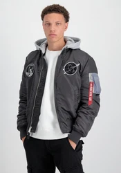 Alpha Industries Bomberjacke MA-1 VF Hood Dunkelgrau/Grau/Hellgrau/Schwarz