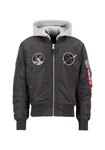 Alpha Industries Bomberjacke MA-1 VF Hood Dunkelgrau/Grau/Hellgrau/Schwarz