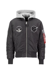 Alpha Industries Bomberjacke MA-1 VF Hood Dunkelgrau/Grau/Hellgrau/Schwarz