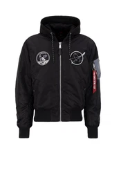 Alpha Industries Bomberjacke MA-1 VF Hood Schwarz/Grau/Blau