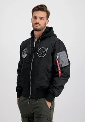 Alpha Industries Bomberjacke MA-1 VF Hood Schwarz/Grau/Blau