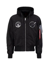Alpha Industries Bomberjacke MA-1 VF Hood Schwarz/Grau/Blau