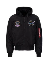 Alpha Industries Bomberjacke MA-1 VF Hood Schwarz/Dunkelgrau/Dunkelblau