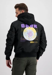 Alpha Industries Bomberjacke MA-1 VF Hood Schwarz/Dunkelgrau/Dunkelblau