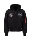 Alpha Industries Bomberjacke MA-1 VF Hood Schwarz/Dunkelgrau/Dunkelblau
