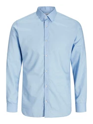Jack & Jones Langarmhemd JJJOE STRUCTURE SHIRT LS Hellblau/Blau