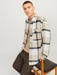 Jack & Jones Langarmshirt Hemd Beige/Creme/Khaki
