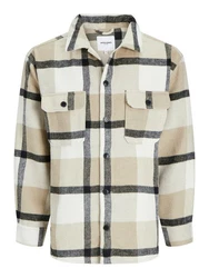 Jack & Jones Langarmshirt Hemd Beige/Creme/Khaki