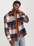 Jack & Jones Langarmshirt Hemd Braun/Beige/Creme/Hellblau Jack & Jones Langarmshirt Hemd Braun/Beige/Creme/Hellblau