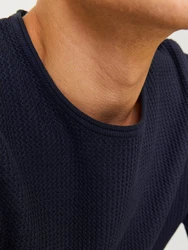 Jack & Jones Rundhalspullover JJECooper Knit Crew Neck Dunkelblau