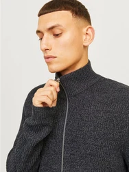 Jack & Jones Strickjacke 'JJELewis' dunkelgrau