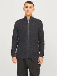 Jack & Jones Strickjacke 'JJELewis' dunkelgrau