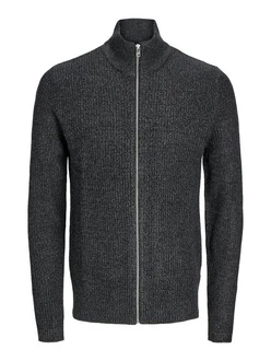 Jack & Jones Strickjacke 'JJELewis' dunkelgrau