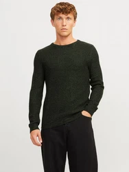 Jack & Jones Rundhalspullover JJELEWIS KNIT CREW NECK SN grnmeliert